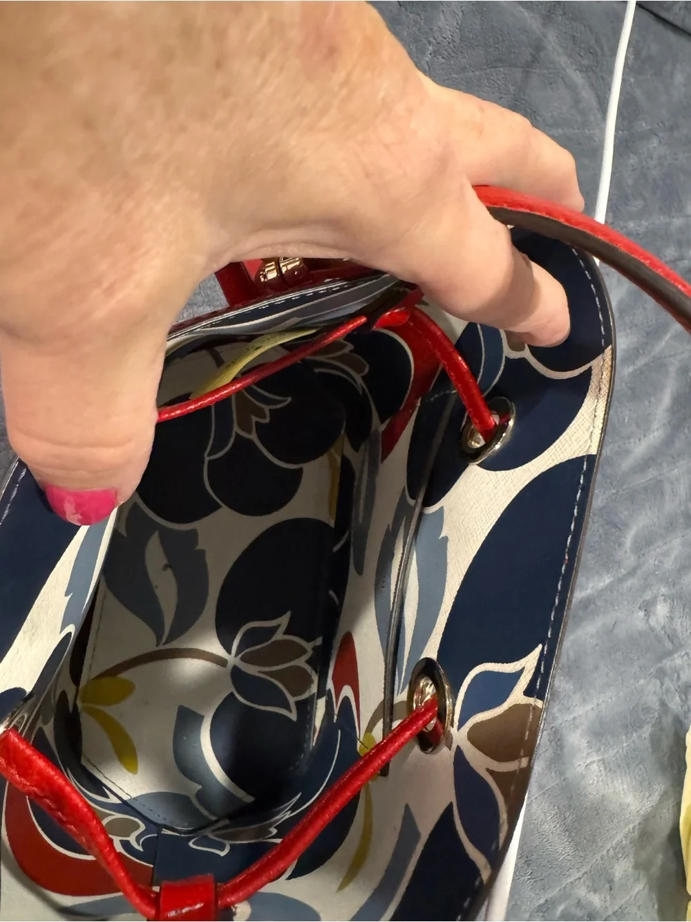 Kate spade Red Leather Drawstring Bucket Bag NWOT